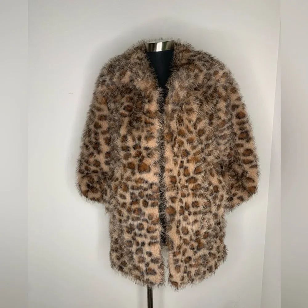 Silence + Noise Animal Print Faux Fur Jacket